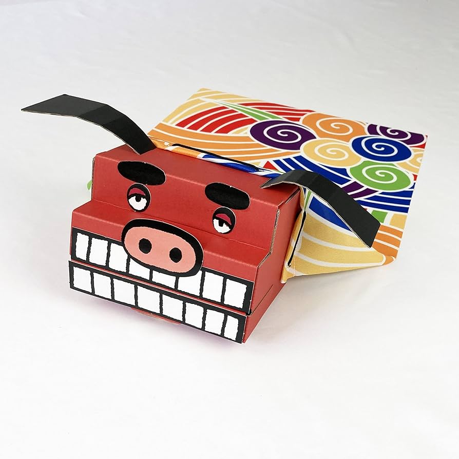 Amazon.co.jp: 獅子舞 おもちゃ ダンボール 正月飾り ぱかぱか